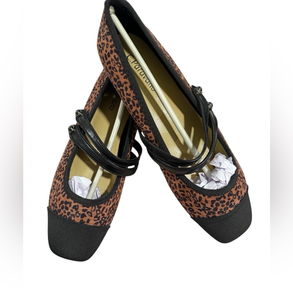C. Paravano Two Tone Double Strap Mary Jane Flats - Picture 4 of 5